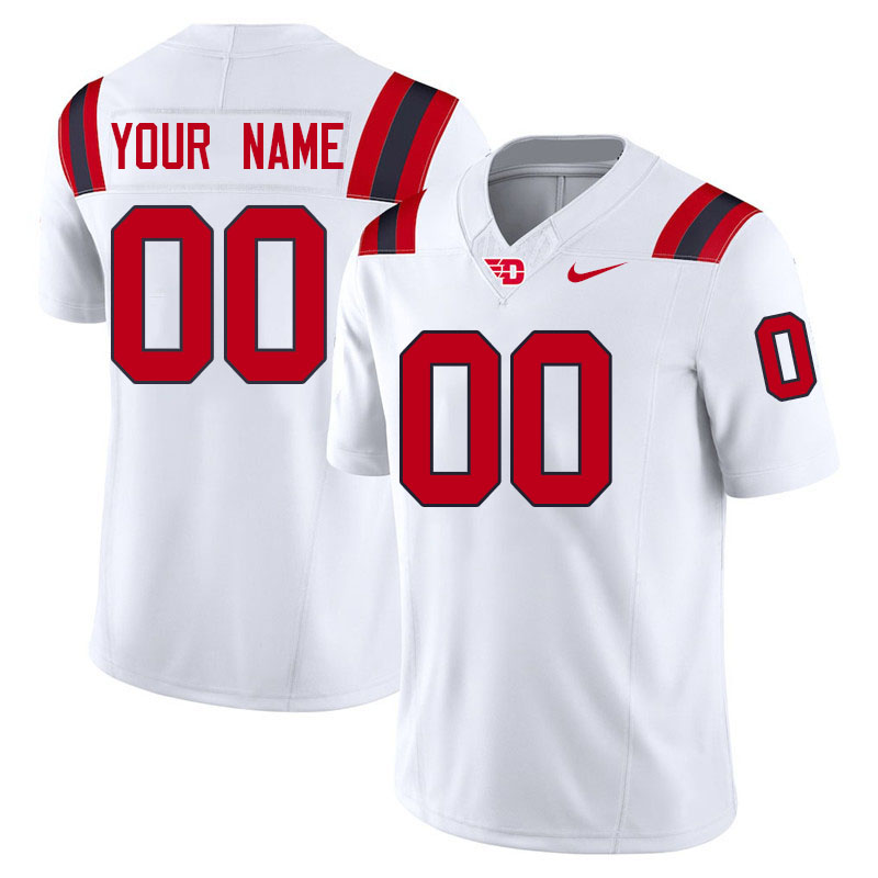 Custom Dayton Flyers Name And Number Football Jerseys-White